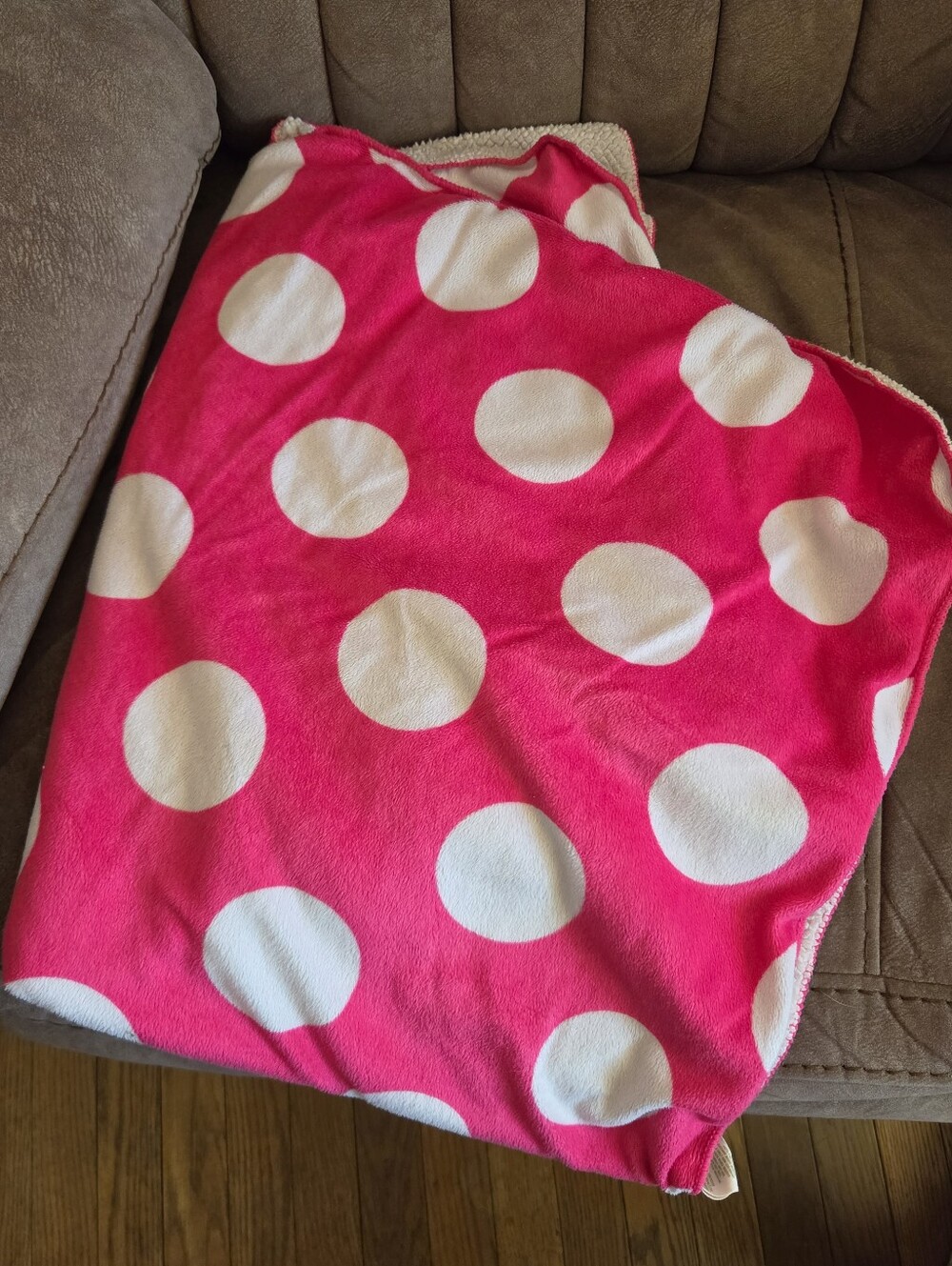 VTG Circo Target Pink White Polka Dot Sherpa Baby Blanket Replacement Retired